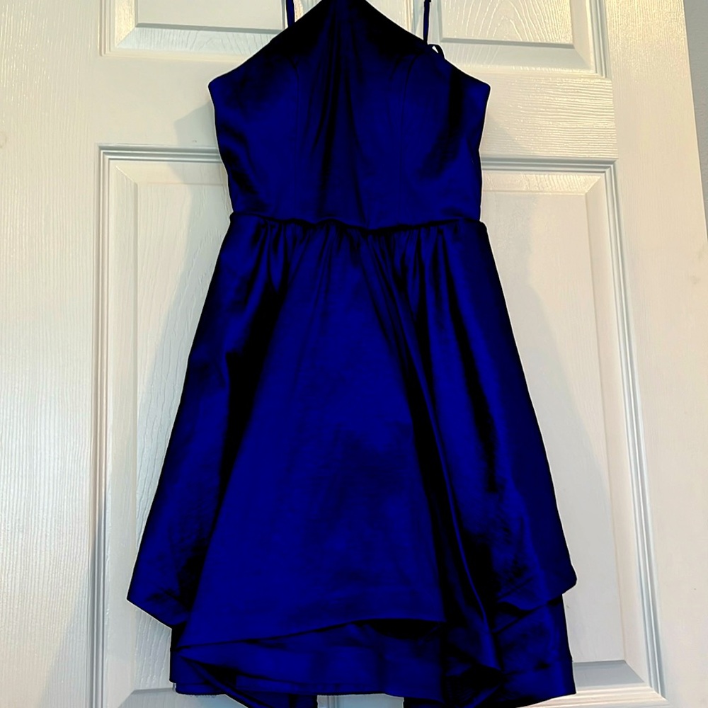 Satin blue dress